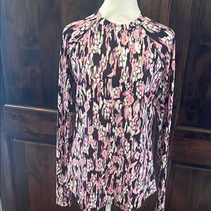 Jofit Pink and White UV Long Sleeve Crew Tee, size S